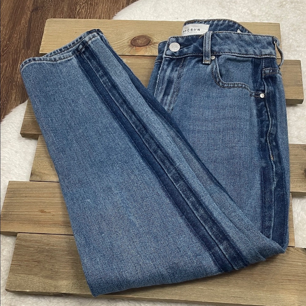 PacSun Side Tux Stripe Medium Wash‎ Mom Jeans